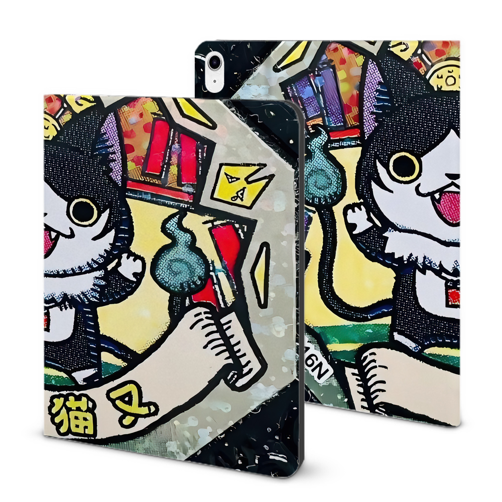 （画像用） 妖怪ウォッチ Yo-kai Watch IPad ケース ブック型 PUレザー TPU 耐衝撃 軽量 薄型 ペン収納なし 全面保護 IPad 各モデル対応